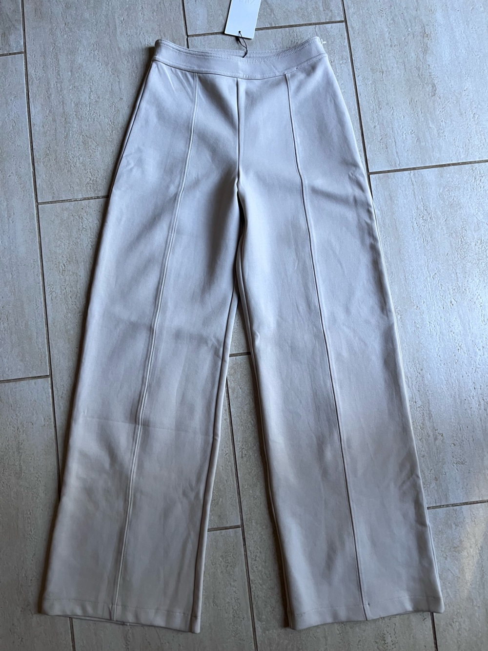 NWT Zara Cream Tailored Trousers Size M | Wide Leg